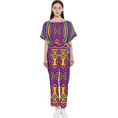 Abstract Pattern Batwing Lightweight Jumpsuit