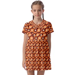 Curvy Geometric Pattern Kids  Asymmetric Collar Dress