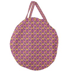 Geometric Groovy Pattern Giant Round Zipper Tote by designsbymallika