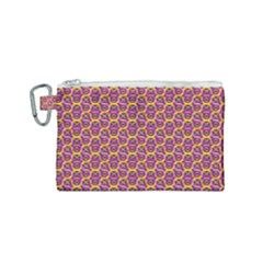 Geometric Groovy Pattern Canvas Cosmetic Bag (small) by designsbymallika