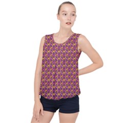 Geometric Groovy Pattern Bubble Hem Chiffon Tank Top by designsbymallika