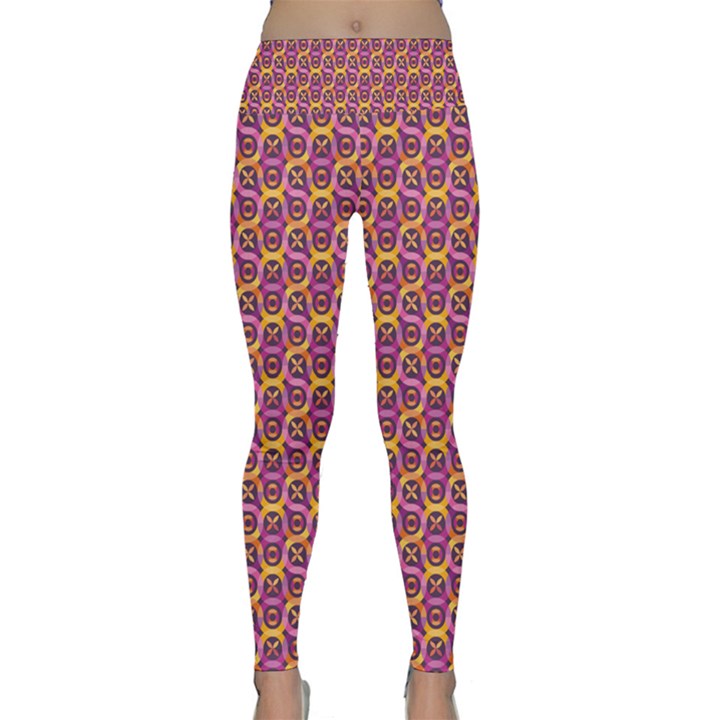 Geometric Groovy Pattern Lightweight Velour Classic Yoga Leggings