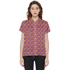 Geometric Groovy Pattern Short Sleeve Pocket Shirt by designsbymallika