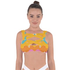 Floral Geometric Pattern Bandaged Up Bikini Top by designsbymallika