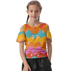 Floral Geometric Pattern Kids  Butterfly Cutout Tee