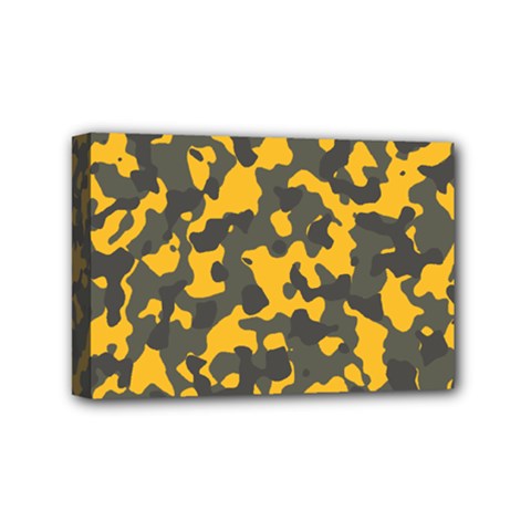 Camouflage Jaune/vert  Mini Canvas 6  X 4  (stretched) by kcreatif