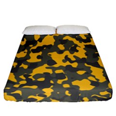 Camouflage Jaune/vert  Fitted Sheet (queen Size) by kcreatif