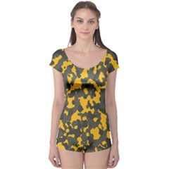 Camouflage Jaune/vert  Boyleg Leotard  by kcreatif