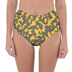 Camouflage Jaune/vert  Reversible High-waist Bikini Bottoms by kcreatif