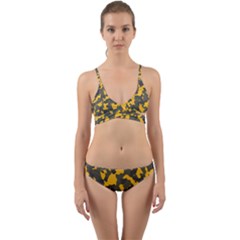 Camouflage Jaune/vert  Wrap Around Bikini Set by kcreatif