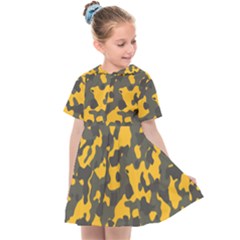 Camouflage Jaune/vert  Kids  Sailor Dress by kcreatif