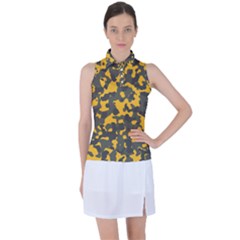 Camouflage Jaune/vert  Women s Sleeveless Polo Tee by kcreatif