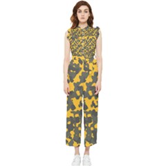 Camouflage Jaune/vert  Women s Frill Top Jumpsuit