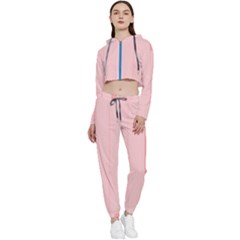 Patternbanderoses65 Cropped Zip Up Lounge Set