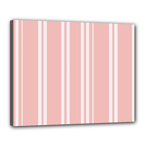 Bandes Blanc/rose Clair Canvas 20  X 16  (stretched) by kcreatif