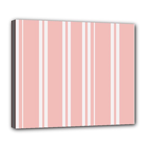 Bandes Blanc/rose Clair Deluxe Canvas 24  X 20  (stretched) by kcreatif