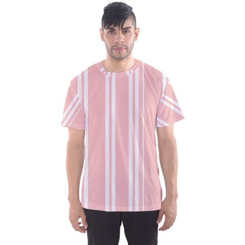 Bandes Blanc/rose Clair Men s Sport Mesh Tee by kcreatif