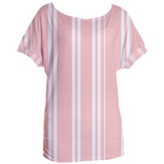 Bandes Blanc/rose Clair Women s Oversized Tee by kcreatif