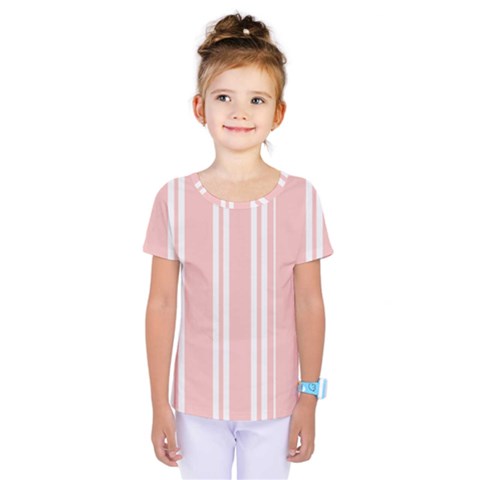 Bandes Blanc/rose Clair Kids  One Piece Tee by kcreatif