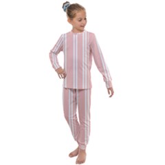 Bandes Blanc/rose Clair Kids  Long Sleeve Set  by kcreatif