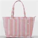 Bandes blanc/rose clair Back Pocket Shoulder Bag  View1