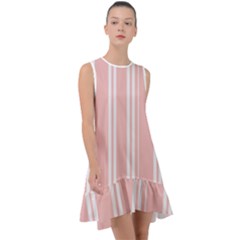 Bandes Blanc/rose Clair Frill Swing Dress by kcreatif