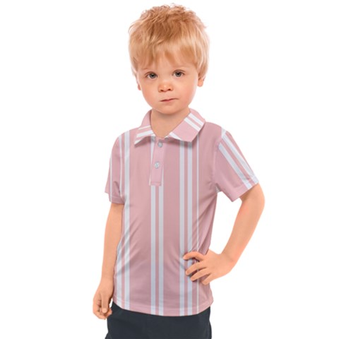 Bandes Blanc/rose Clair Kids  Polo Tee by kcreatif