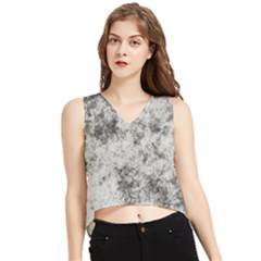 Degrade Blanc/gris V-neck Cropped Tank Top