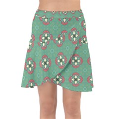 Mushrooms In The Meadow  Wrap Front Skirt