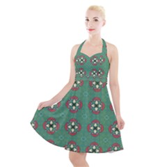 Mushrooms In The Meadow  Halter Party Swing Dress  by SychEva