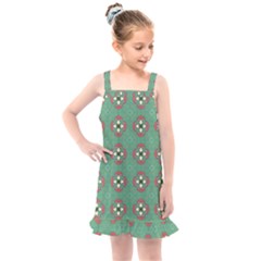 Mushrooms In The Meadow  Kids  Overall Dress by SychEva