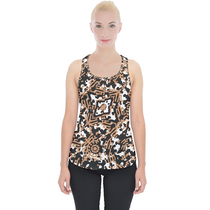 Modern Tribal Geometric Print Design Piece Up Tank Top