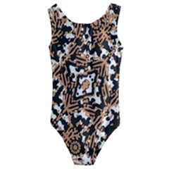 Modern Tribal Geometric Print Design Kids  Cut-out Back One Piece Swimsuit by dflcprintsclothing