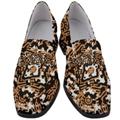 Modern Tribal Geometric Print Design Women s Chunky Heel Loafers by dflcprintsclothing