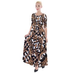 Modern Tribal Geometric Print Design Half Sleeves Maxi Dress by dflcprintsclothing