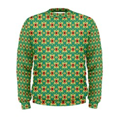 Green Floral Pattern Men s Sweatshirt by designsbymallika