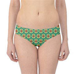 Green Floral Pattern Hipster Bikini Bottoms by designsbymallika