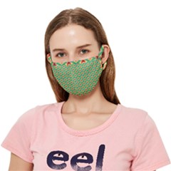 Green Floral Pattern Crease Cloth Face Mask (adult)