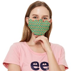 Green Floral Pattern Fitted Cloth Face Mask (adult)