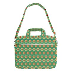 Green Floral Pattern Macbook Pro Shoulder Laptop Bag (large)