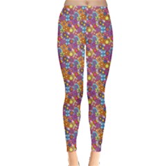 Groovy Floral Pattern Leggings  by designsbymallika