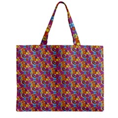 Groovy Floral Pattern Zipper Mini Tote Bag by designsbymallika