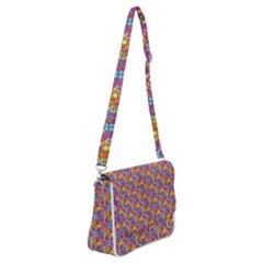 Groovy Floral Pattern Shoulder Bag With Back Zipper