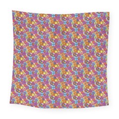 Groovy Floral Pattern Square Tapestry (large) by designsbymallika