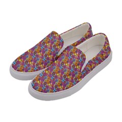 Groovy Floral Pattern Women s Canvas Slip Ons by designsbymallika