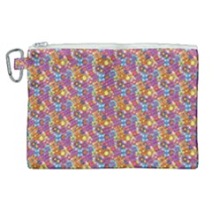 Groovy Floral Pattern Canvas Cosmetic Bag (xl) by designsbymallika