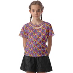 Groovy Floral Pattern Kids  Front Cut Tee