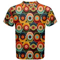 Multicolor Geometric Pattern Men s Cotton Tee by designsbymallika