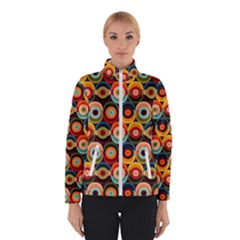 Multicolor Geometric Pattern Winter Jacket by designsbymallika