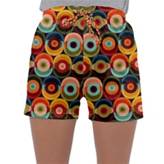 Multicolor Geometric Pattern Sleepwear Shorts by designsbymallika